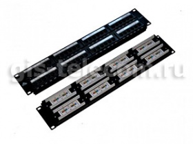 ����-������ 19", 2U, 48 ������ RJ45, ��������� 5e, �rone/110 (dual) IDC